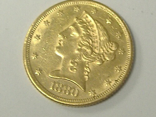 1880年 5ドル リバティヘッド金貨