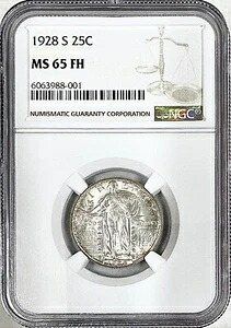 1928年 Sスタンディングリバティクォーター NGC MS65 フルヘッド