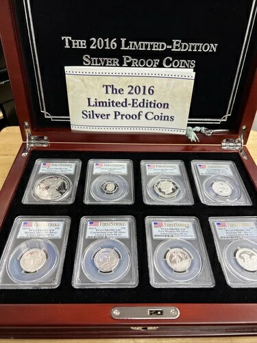 2016年限定版プルーフ銀貨 プルーフストライク PCGS PR69DCAM 木製ケース入り