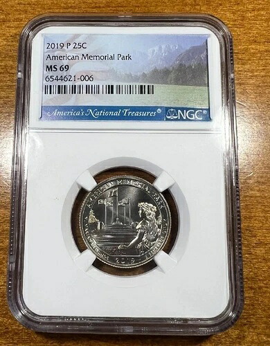 2019 P 25セント アメリカンメモリアルパーククォーター NGC MS69 上位グレードなし 5ポップのみ