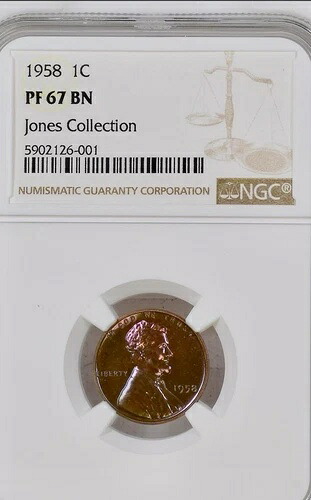 1958年リンカーンセント ? NGC PF 67 BN ? トップポップ ? プルーフペニー ? 希少高品位