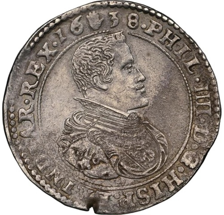 スペイン領ネーデルラント - 1638年 ブラバント フィリップ4世 - NGC AU 詳細 - 素晴らしいデザイン!