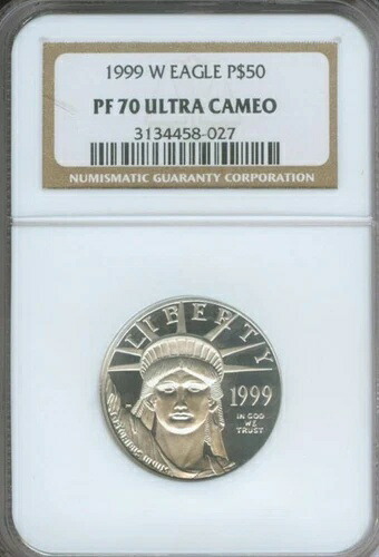 1999-W 50ドル プラチナ 自由の女神像 1/2オンス イーグル NGC PF70 プルーフ PR70