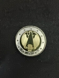 2002 J ドイツ 2ユーロ硬貨 ハンブルク造幣局 エラー - 線エラーあり (第1マップ)