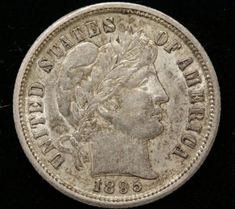 1895S バーバー ワンダイム テンセント 10 サンフランシスコ造幣局 90% 銀貨