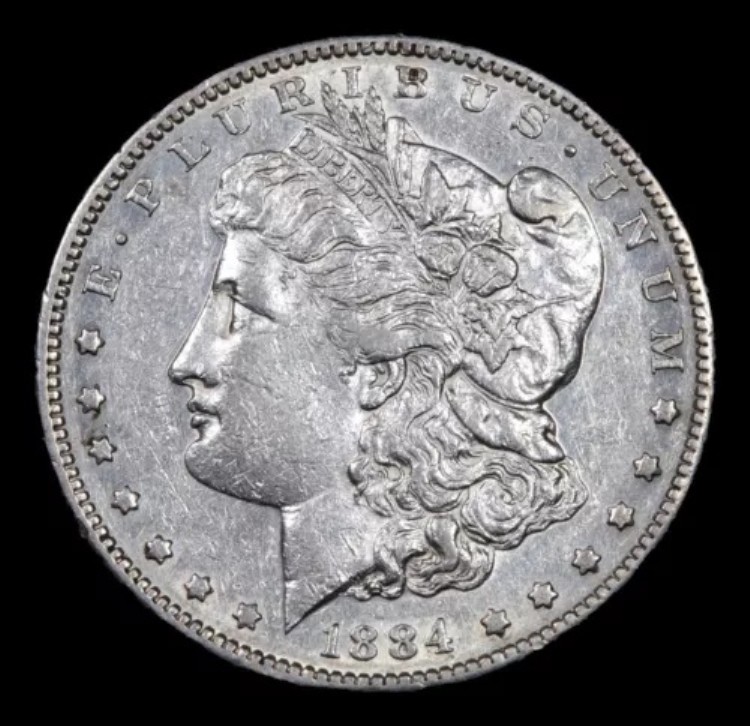 1884年頃 * 重要な日付 * 素晴らしい外観 * モルガン・ダラーの1ドルAU/BUスライダーの外観