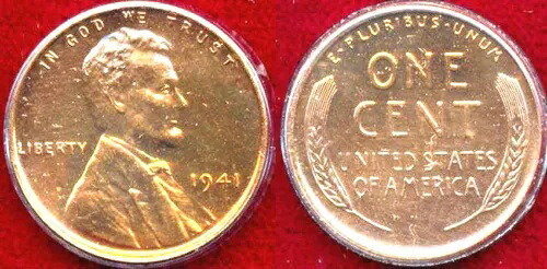 1941 1C プルーフ - シミなし、青みがかった色合いの美しい赤色。Linc