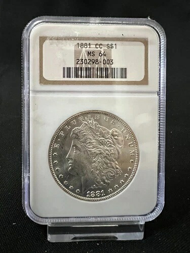 1881-CC 1ドルモルガン銀貨 NGC MS64 フルストライク ベリーフロスティブラストホワイト
