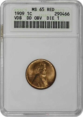 1909 VDB リンカーン セント DDO FS-1101 MS65RD ANACS