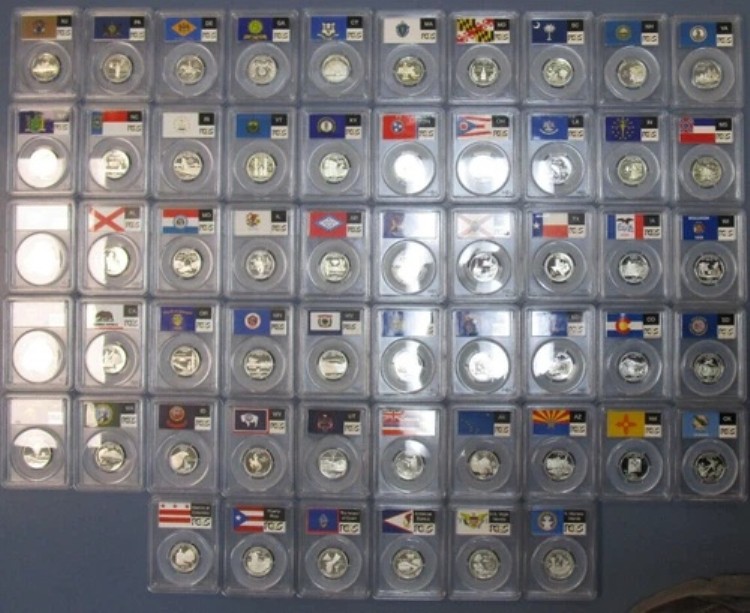 1999 - 2009 S シルバー 56 コイン ステート テリトリーズ クォーター プルーフ セット PCGS PR69DCAM｜WORLD RESOURCE【KING店】