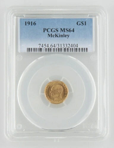 1916年 マッキンリー金貨 1ドル記念 MS-64 PCGS G$1 コイン KM-144|WORLD RESOURCE【KING店】