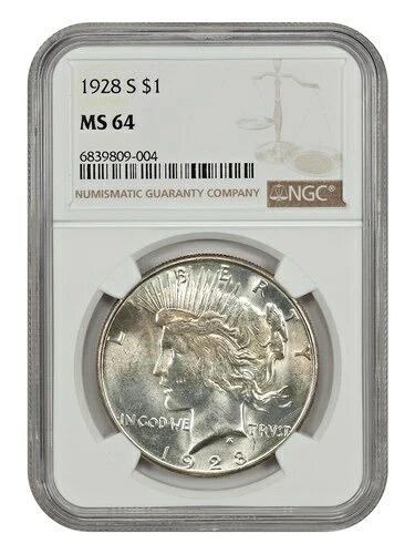 1928-S $1 NGC MS64 - ピースダラー - より良い日付 S-ミントピースダラー