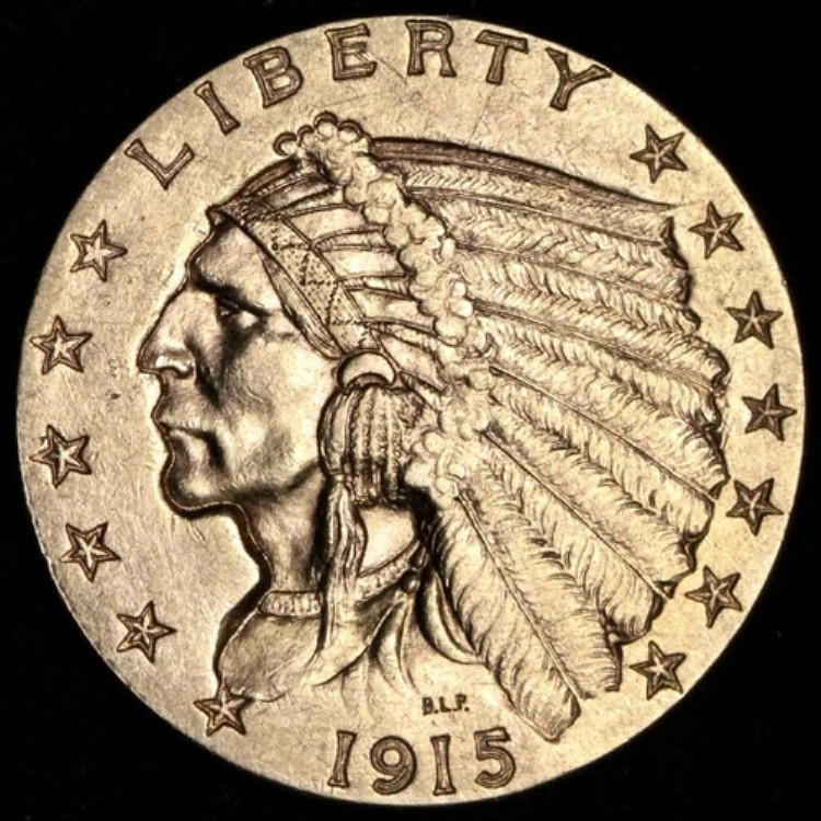 1915年 2.50ドル 金貨 インディアンクォーターイーグル 宝石 BU 未流通 MS E777 DHCZ