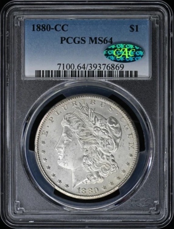 1880-CC 1ドル モルガン・ダラー PCGS MS64 (CAC)
