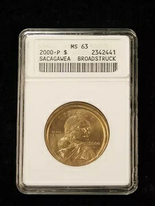 2000-P $1 サカガウィア金貨 - ANACS MS63 ブロードストラック