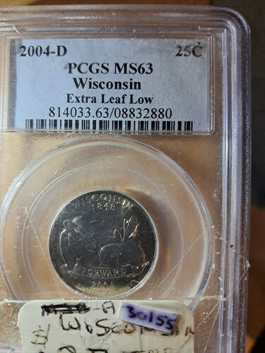 2004 D ウィスコンシン州 25セント硬貨 - エクストラリーフロー - PCGS MS65