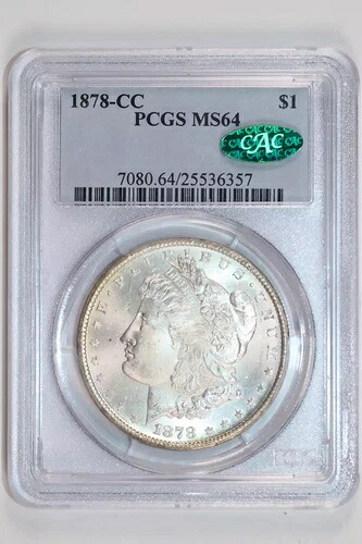 1878-CC モーガン ドル PCGS MS64 CAC - 非常に良好!