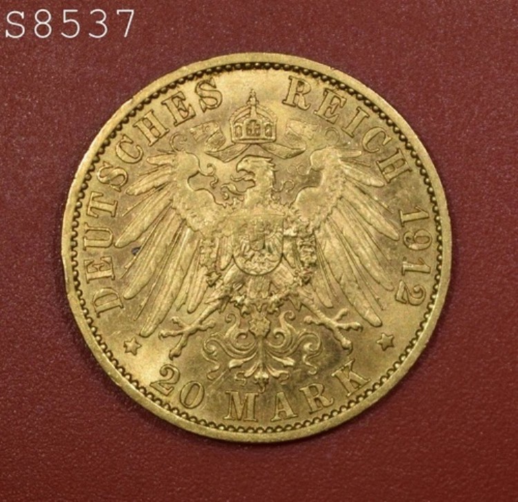 1912年-A プロイセン 20マルク 7.965G 金貨 \