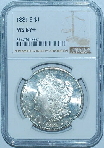 1881 S NGC MS67+ モルガン銀貨