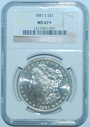 1881 S NGC MS67+ モルガン銀貨