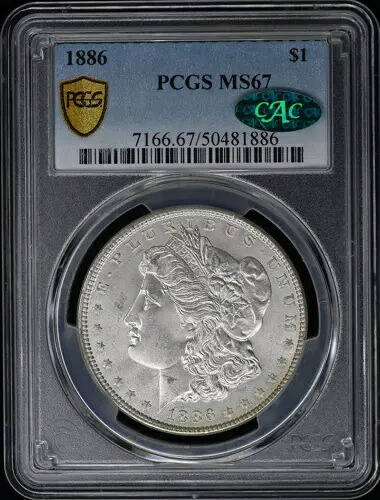 1886年 1ドル モルガン・ダラー PCGS MS67 (CAC)