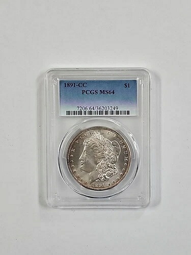 1891-CC モルガン・ダラー。PCGS MS64 カーソンシティ。