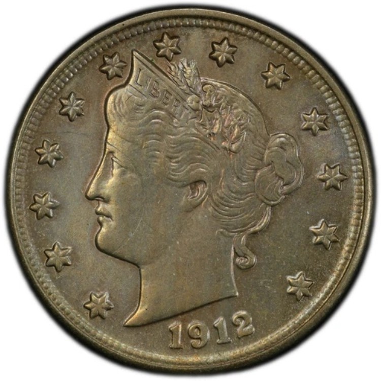 1912年 S リバティ V ニッケル 未使用、表面に傷あり（おそらく新品時） - PCGS