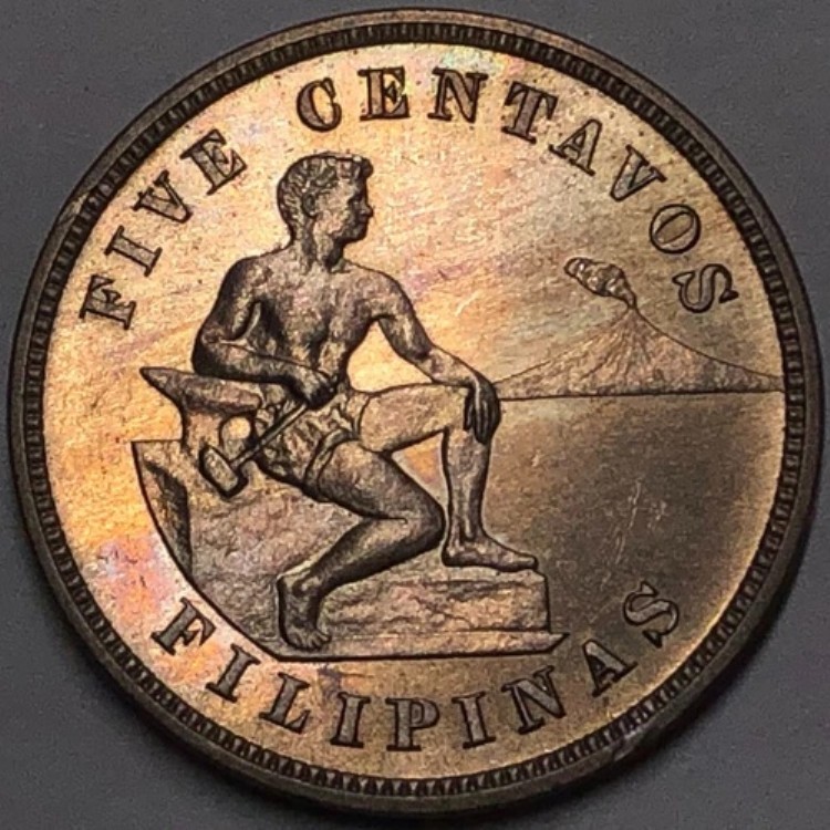 フィリピン/米国 1904年 - 5センタボ硬貨 - プルーフ