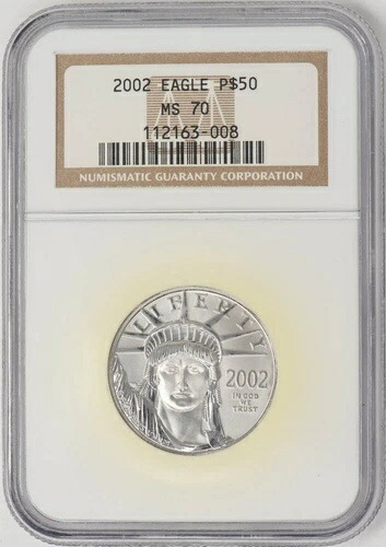 2002年 50ドル 自由の女神像 プラチナ アメリカンイーグル MS70 NGC 948373-13