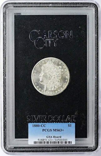 1880-CC 1ドル モルガン銀貨 GSA HOARD PCGS MS63+