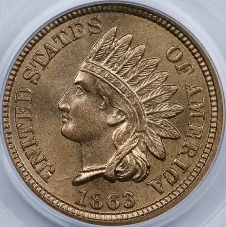 1863年 1セント インドセント PCGS MS65 (CAC)