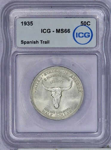 1935年スペイントレイルハーフダラー50セントICG MS66