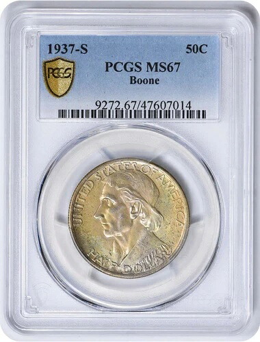 ブーン記念銀貨ハーフドル 1937-S MS67 PCGS