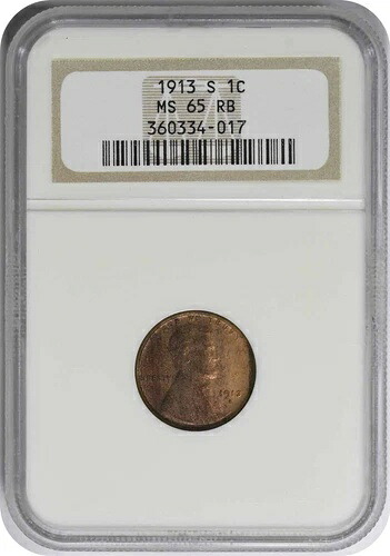 1913-S リンカーン セント MS65RB NGC