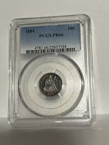 1884年 PCGS PR66 プルーフストライク シーテッド リバティ ダイム