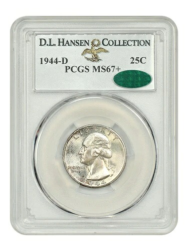 1944-D 25C PCGS/CAC MS67+ ex: D.L. Hansen - ワシントンクォーター