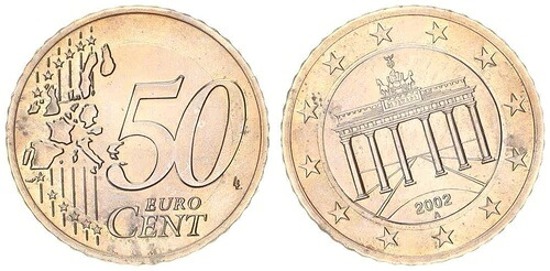 50 セント プローブ / 貨幣不足バイメタル シュレトリング 30° Stempeldrehung 95288