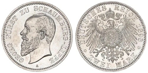 シャンバーグ=リッペ・ゲオルク 2 マーク 1898 A ほぼブ 92999|WORLD RESOURCE【KING店】