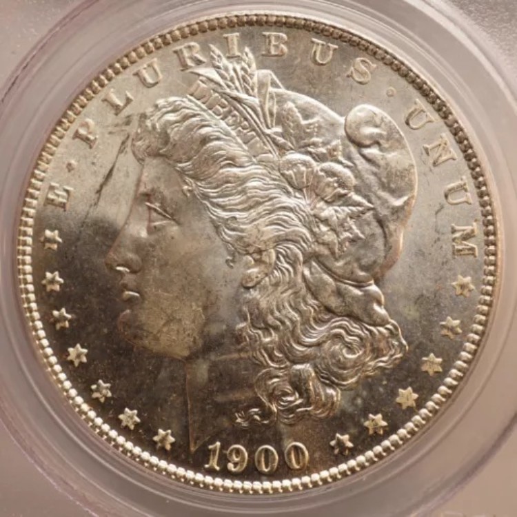 1900 *O/CC* モルガンドル **PCGS MS64 ブライトホワイト OGH ** 送料無料 G1168