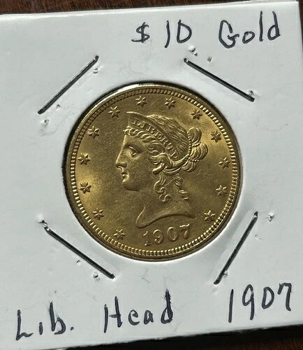 1907 年 10 ドル金貨 リバティ ヘッド BU 未認定 低価格!