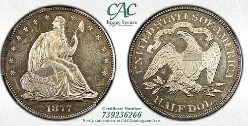 1877年 自由の女神像 半ドル プルーフ CACG PR62