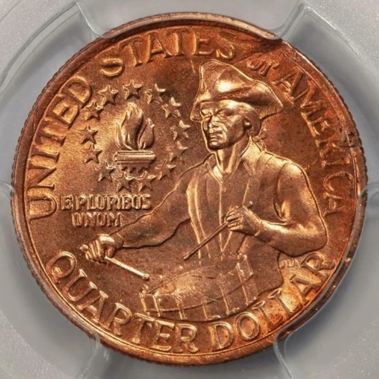 1976年 PCGS MS63 被覆層欠落 200周年記念クォーター ミントエラー 赤銅貨