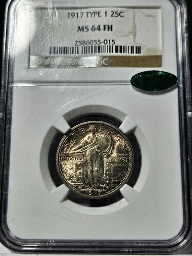 1917年 タイプ1 MS64 FH NGC CAC スタンディングリバティクォーター