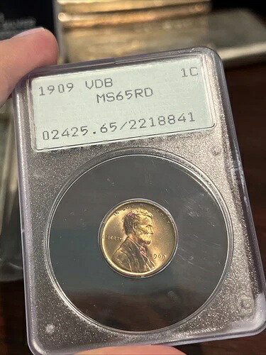 1909 VDB 1C PCGS MS65RD-紫色のスプラッシュ オールドラトラースラブ-PQ リンカーンウィート