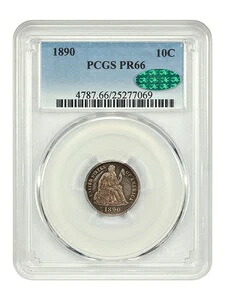 1890年 10セント PCGS/CAC PR66 - 自由の女神像ダイム