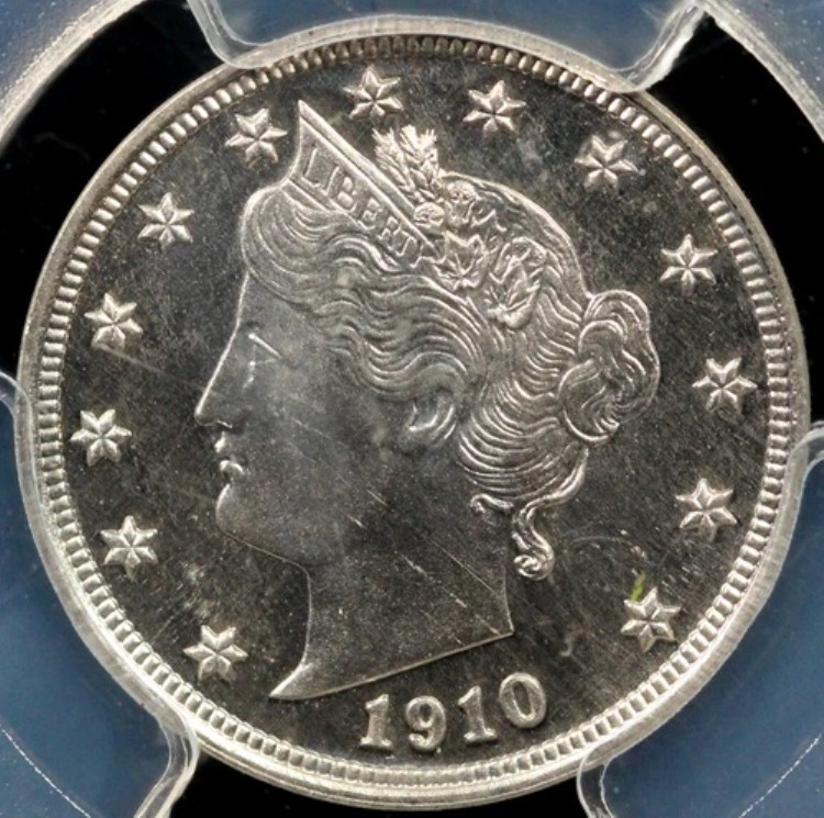 1910年 5セント プルーフ リバティ ニッケル PCGS PR 66+ カメオ EX; ゴールドコースト コレクション 556,160円