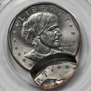 PCGS MS63 ダブルストラック セカンドストライク 80%オフセンター SBA ドルミント エラーレア