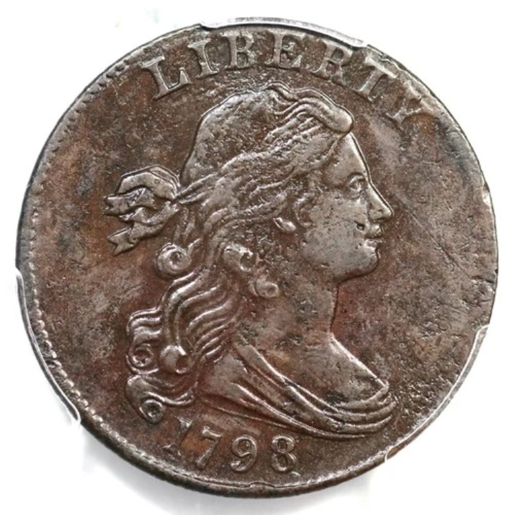 1798 S-169 R-3 PCGS AU 詳細 ドレープバスト ラージセントコイン 1セント