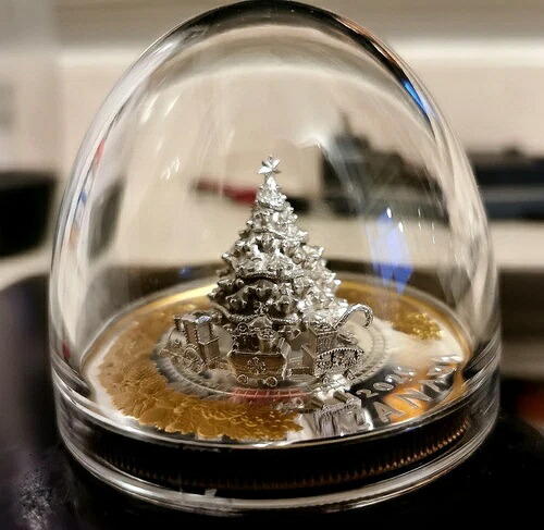 カナダ 2020 5オンス 純銀コイン - 動くクリスマス列車 - 全世界1000枚|WORLD RESOURCE【KING店】