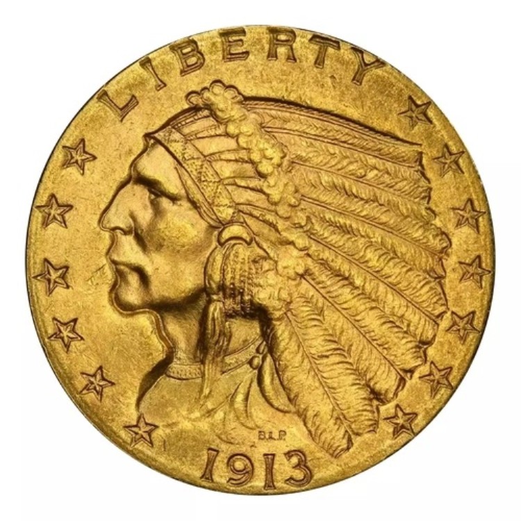 1913年 2 1/2ドル金貨インディアンクォーターイーグル PCGS MS-63 CAC|WORLD RESOURCE【KING店】